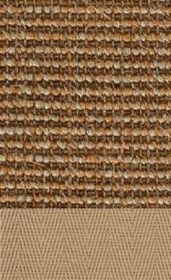 Sisal Salvador bronze 064 tæppe med kantbånd i beige 002